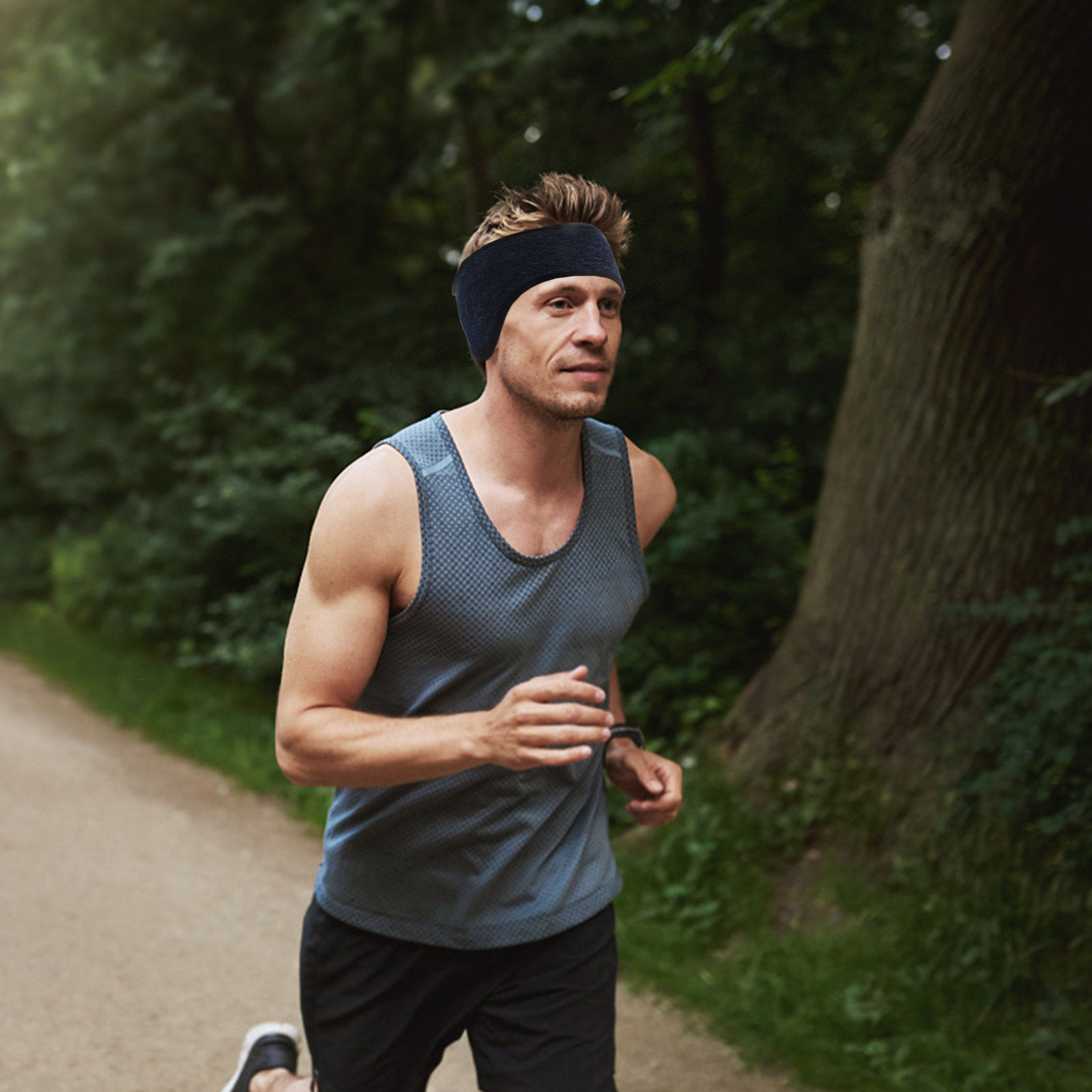 Fleece Ear Warmer Band - 4Pcs Winter Running Headband Ear Warmers